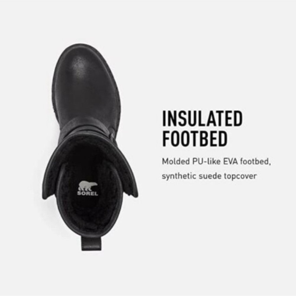 Sorel Lennox Waterproof Combat Moto Boots Cozy Shearling Fur Lined Size 9 Black - Picture 5 of 16